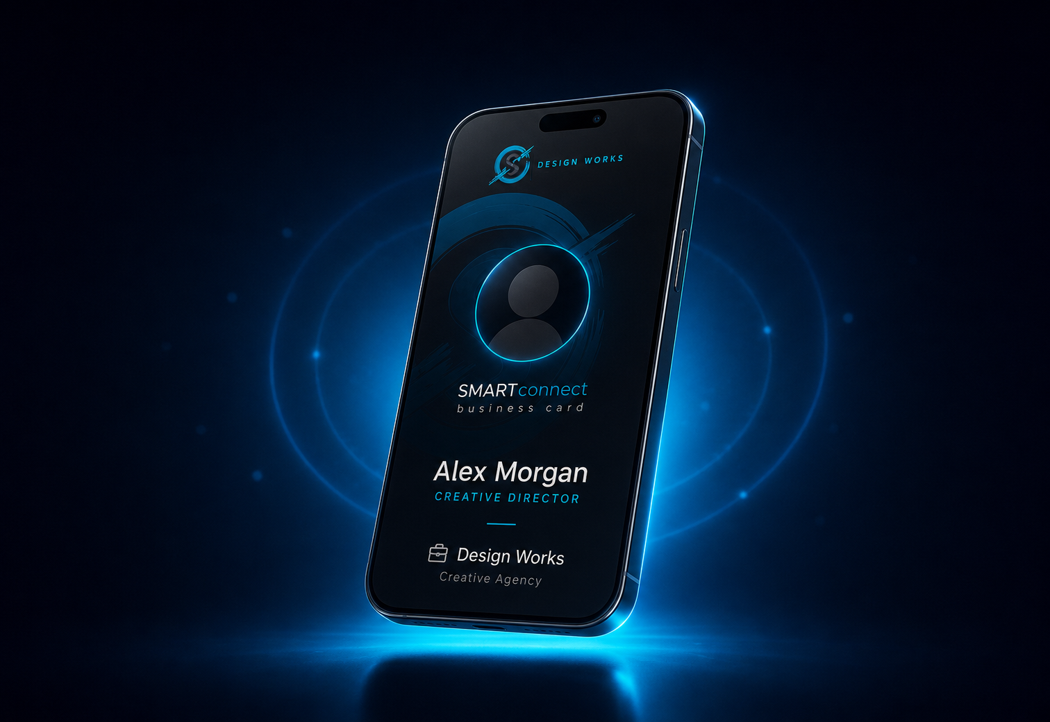 Virtual business card header mockup