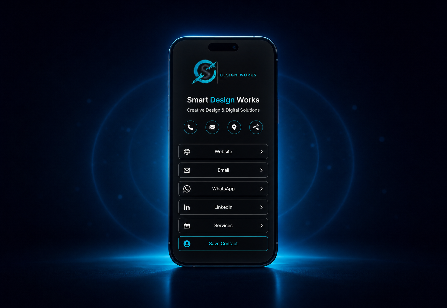 Digital business card main body mockup