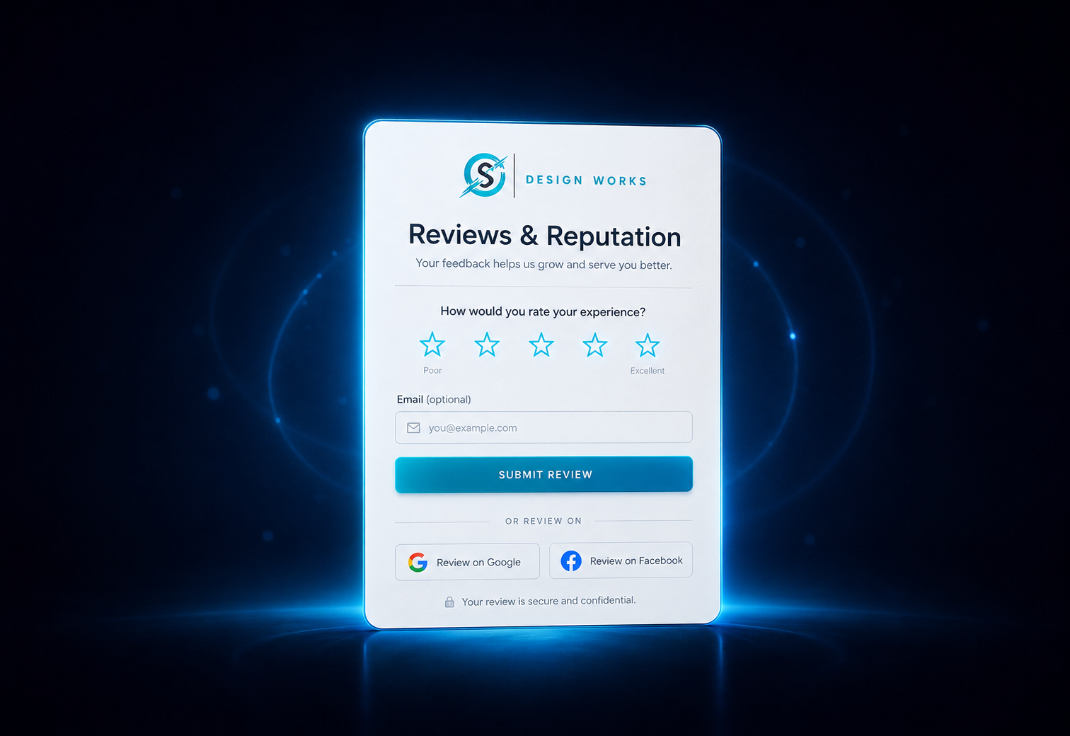 Review collection and reputation mockup